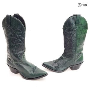 Vittorio Ricci Vintage Green Western Boots Size 8M